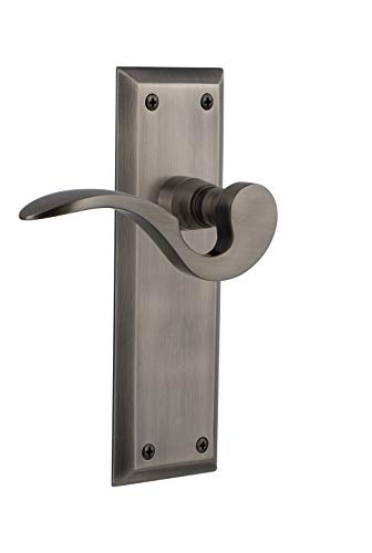 【中古】【未使用・未開封品】Nostalgic Warehouse 762972 New York Plate Non-Handed Manor Lever Privacy, Backset Size: 2.375", Antique Pewter|AJIMURA-SHOP