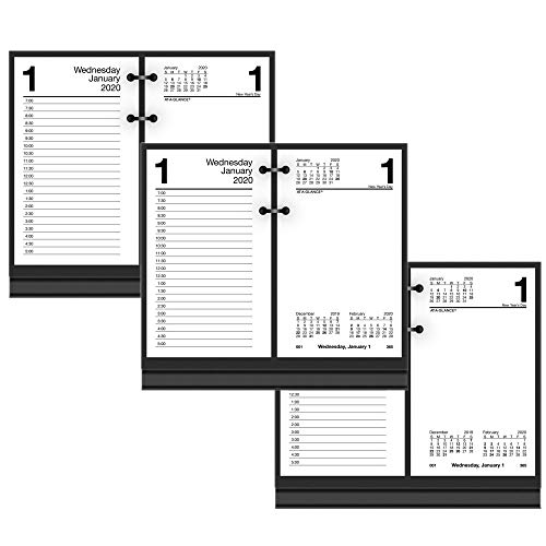【中古】【未使用・未開封品】AT-A-GLANCE 2020 デイリーデスクカレンダー リフィル 3-1/2インチ x 6インチ デスクサイズ ルーズリーフ (3パック)