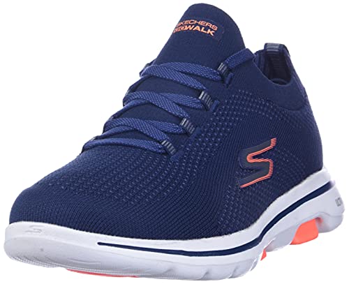 【中古】【未当て嵌める・未開封品】Skechers レディース Go Walk 5-Uprise スニーカー, 米国海軍/コーラル, 5.5