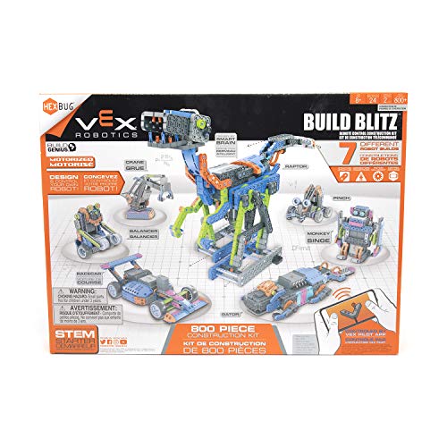 【中古】【未当て嵌める・未開封品】HEXBUG Build Blitz 組み上げる一揃いの道具 STEM腰掛け 適用業務抑えつける人造人間 (青碧/オレンジ色)