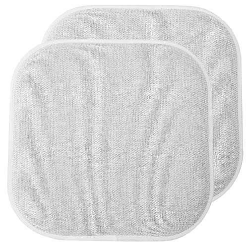 【中古】【未使用・未開封品】Sweet Home Collection 椅子用クッション 低反発パッド ハニカムパターン 滑り止め ゴムバック ラウンドスクエア 16インチ x 16インチ シートカ