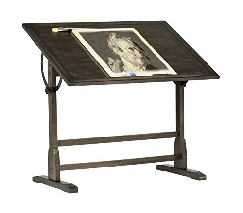 【中古】【未使用・未開封品】SD STUDIO DESIGNS ヴィンテージ 木製 描画/製図テーブル 幅42インチ 調節可能 傾斜トップ x 奥行き30インチ アンティーク調 ブラック｜AJIMURA-SHOP