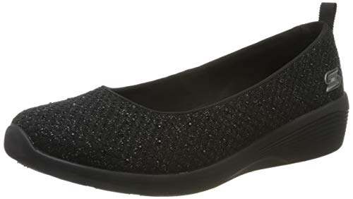 【中古】【未使用・未開封品】Skechers レディース スリッポン トレーナー 0 UK, ブラックメタリックニットブラックガンメタルトリム, 7.5