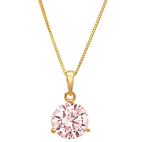 【中古】【未当て嵌める・未開封品】Clara Pucci 2.05カラット ブリリアントラウンドカット 比類のない人的なファンシーピンクキュービックジルコニア VVS1 D 3プロング マティーニスタイル