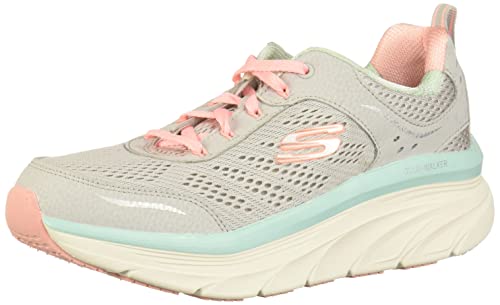 【中古】【未使用・未開封品】Skechers レディース D'lux Walker-Infinite Motion スニーカー, グレー/コーラル, 24