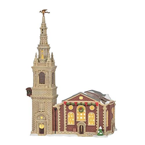 【中古】【未使用・未開封品】Department 56 Dickens Village Church of St. Mary-le-Bow、高さ13.25インチ