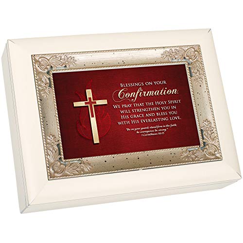 【中古】【未使用・未開封品】Cottage Garden Confirmation Blessings アイボリーとシルバー イタリアンスタイル オルゴール アヴェ・マリアを奏でる