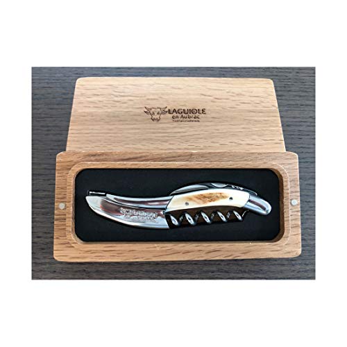 【中古】【未使用・未開封品】Laguiole En Aubrac ソムリエ ウェイターコルクスクリュー ワードッグハンドル ワインオープナー ホイルカッター\u0026栓抜き付き