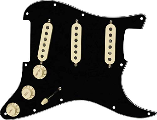 【中古】【未使用・未開封品】Fender ギターパーツ Pre-Wired Strat Pickguard, Tex-Mex SSS, Black 11 Hole PG｜AJIMURA-SHOP