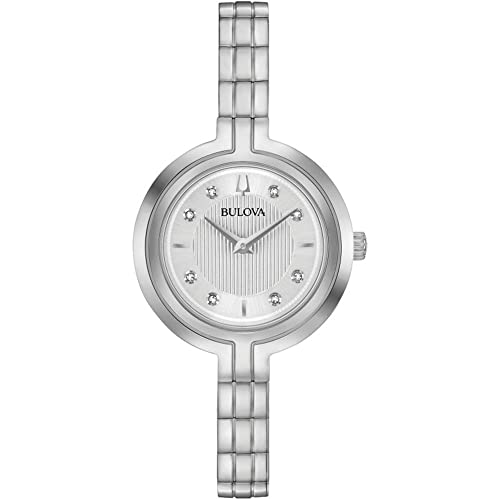 【中古】【未使用・未開封品】Bulova クラシックラプソディ96P214レディースシルバーステンレススチールバンドシルバークォーツダイヤル時計