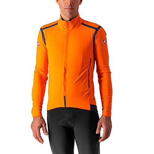 【中古】【未使用・未開封品】Castelli Cycling Perfetto ROS 長袖 ロードと砂利サイクリング用 I Cycling - ブリリアントオレンジ/ダークスチールブルー - L