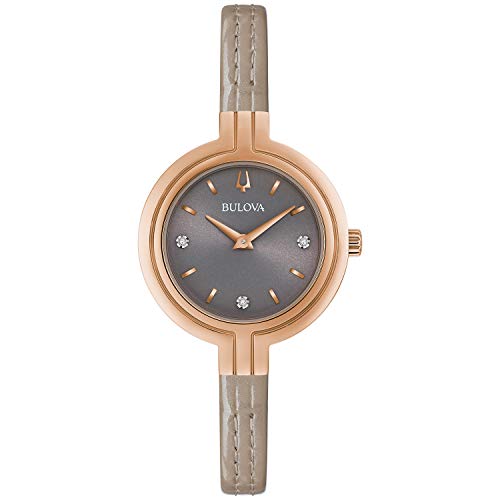 【中古】【未当て嵌める・未開封品】Bulova Classic97P143レディースラプソディトープレザーバンドブラウンクォーツダイヤルウォッチ