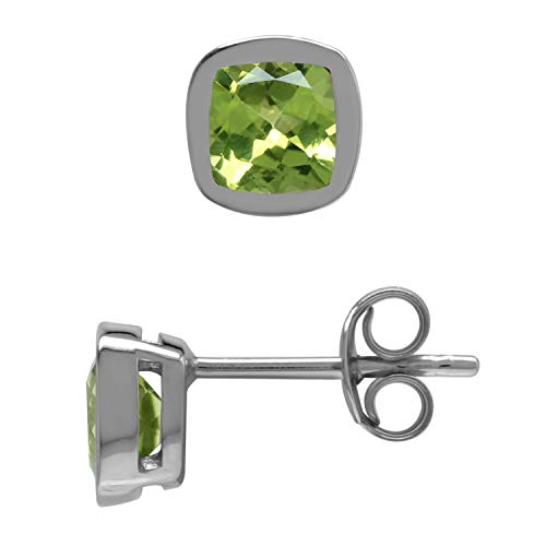 【中古】【未使用・未開封品】Silvershake 天然 1.1カラット重量 5mm クッション形状 ペリドット 925スターリングシルバー スタッドピアス 13,220円