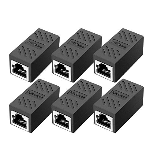 【中古】【未使用・未開封品】RJ45 カプラー インラインカプラー Cat7/Cat6/Cat5e イーサネットケーブル延長アダプター メス-メス (6パックブラック)