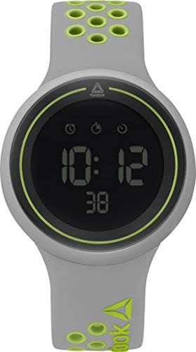 【中古】【未使用・未開封品】REEBOK Durante グレーメンズウォッチ 43.5mmケース ブラックフェイス ABSケース グレー/ライムグリーンシリコンストラップ ブラック/グレーの文