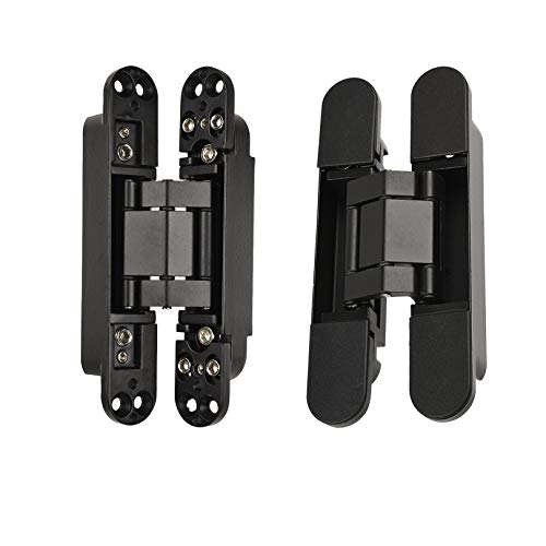 【中古】【未使用・未開封品】TamBee 6インチ 見えないヒンジ 高耐久 亜鉛合金 隠し180度スイングヒンジ 3方向調節可能 バットヒンジ 6 x 2.5 x 1インチ ブラック