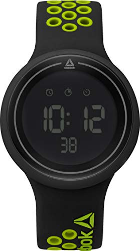 【中古】【未当て嵌める・未開封品】REEBOK Durante Black Men Watch, 43.5粍 case, Black face, ABS case, Black/Lime Green Silicone Strap, Black/Grey dial (RD-DUR-G9-PBIB-BY)
