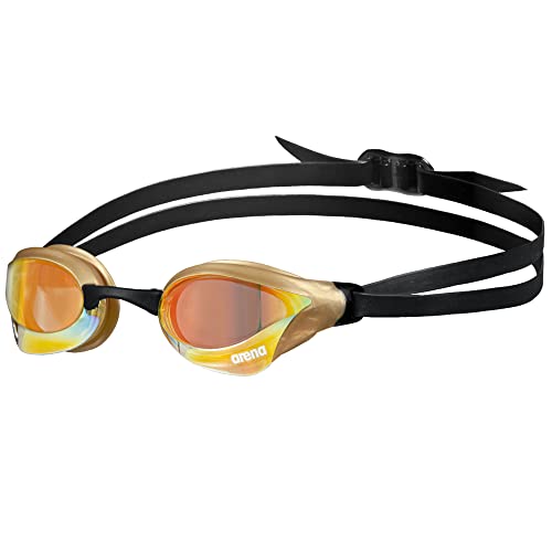 【中古】【未使用・未開封品】Arena Cobra Core Swim Goggles for Men and Women, Yellow Copper-Gold, Swipe Anit-Fog Mirror Lens (New)｜AJIMURA-SHOP