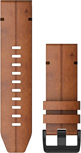 【中古】【未使用・未開封品】Garmin Quickfit 22 Watch Band, Chestnut Leather