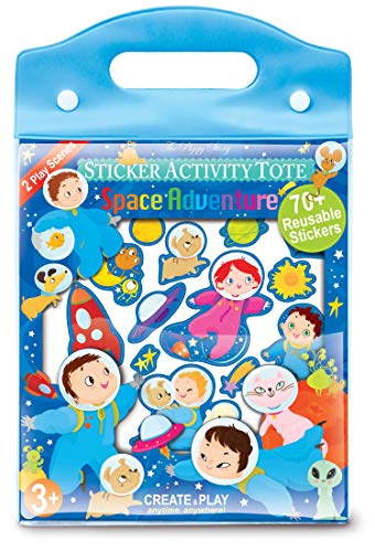 【中古】【未使用・未開封品】(Sticker Tote) - The Piggy Story \'Astronaut Adventure\' Reusable Cling Sticker Activity Tote with Over 80 Stickers