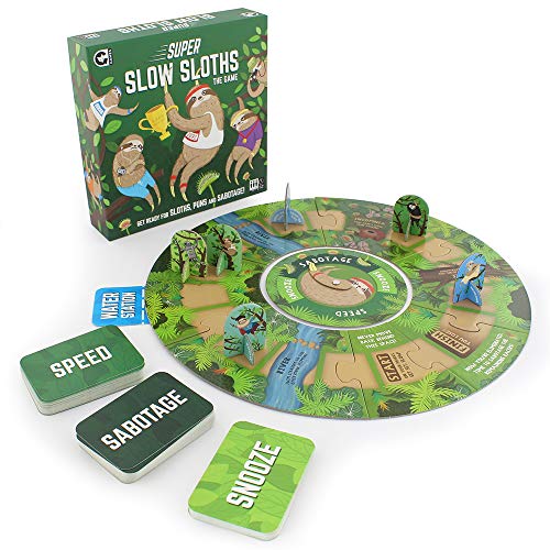 【中古】【未使用・未開封品】Ginger Fox スーパースロー ナマケモノ ボードゲーム - 両面レーストラック7個付き - 対象年齢8歳以上 6人まで対応｜AJIMURA-SHOP