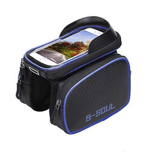 【中古】【未使用・未開封品】AIXIN B-Soul 自転車チューブフレームバッグ サドルバッグ タッチスクリーン電話バッグ 6.2インチ 携帯電話 自転車 乗馬バッグ 防水 (ブルー)