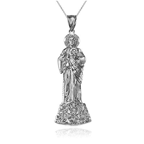 【中古】【未使用・未開封品】LA BLINGZ 14K ホワイトゴールド 聖ユダ DC ペンダントネックレス s ホワイト|AJIMURA-SHOP