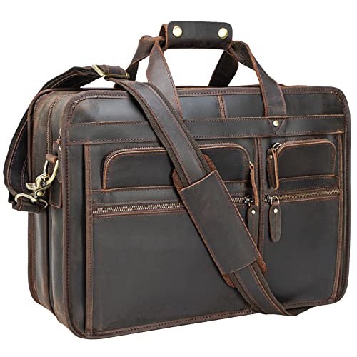 【中古】【未当て嵌める・未開封品】Polare モダンメッセンジャーバッグ レトロ感 メンズ 万覚え帳マイコン ブリーフ入れもの フルグレインレザー 15.6in万覚え帳マイコン用