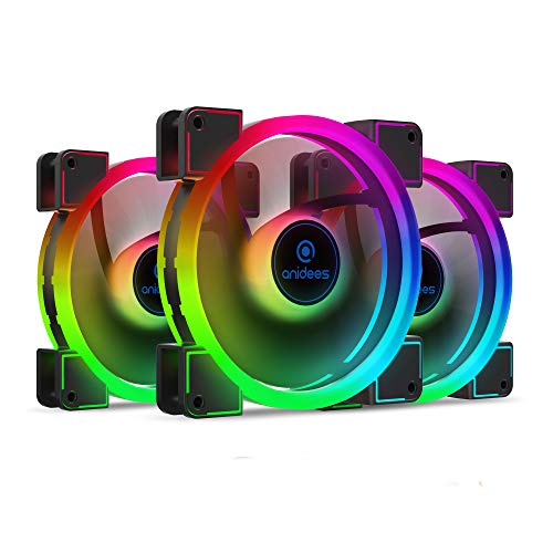 【中古】【未当て嵌める・未開封品】Anidees 人工知能学 Aureola Duo 140粍 3基のRGB PWMデュアルライトループファン 5V 3いの一番の居住地決める能力のあるRGB見出しと取り替えっこ性あり、マイコン入れもの落ち居るファ