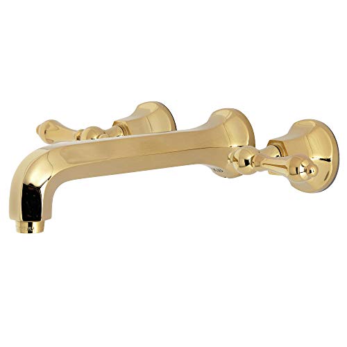 【中古】【未使用・未開封品】Kingston Brass KS4122AL メトロポリタン 2ハンドル 壁取り付け浴室蛇口 光沢真鍮