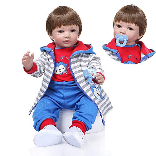 【中古】【未使用・未開封品】リボーンベビードール 幼児用 リアルな男の子 24インチ 60cm リアルな見た目のベビーシリコン手足と頭 柔らかい布製 重みのあるボディに かわい