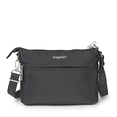 【中古】【未当て嵌める・未開封品】Baggallini 切り取り押しとどめる メメントクロスボディバッグ, 濃灰色, One Size