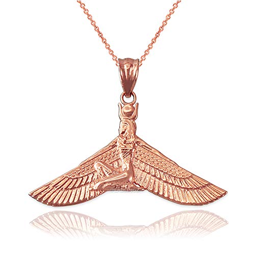 【中古】【未当てはめる・未開封品】天使の都市 BLINGZ 14K サクラ色ゴールド イシス エジプト・アラブ共和国の翼の吉祥天シャンデリヤ頸飾り (20in頸飾り), 金属元素