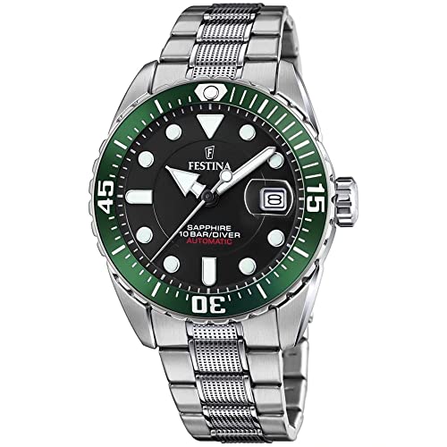 【中古】【未当てはめる・未開封品】Festina Men\u0027s Automatic F20480-2F37 Black Stainless-Steel Self Wind Dress Watch