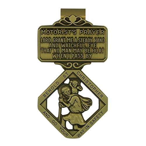 【中古】【未使用・未開封品】Needzo ゴールドトーン 聖クリストファー 自動車バイザークリップ モーターリストの祈り 2 3/4インチ
