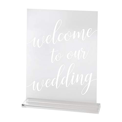 【中古】【未使用・未開封品】Lillian Rose SI855 透明アクリル Welcome to Our Wedding Sign、0.25x18x14