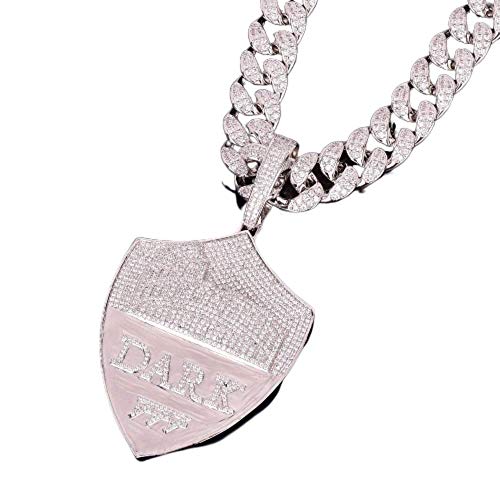 【中古】【未当て嵌める・未開封品】Moca Jewelry アイスアウトシールドペンダントネックレス 18Kゴールドメッキ キラキラキュービックジルコニア 書きうつす金剛石 御居処跳ねる ラ