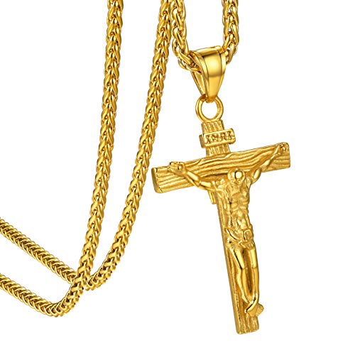【中古】【未使用・未開封品】GoldChic Jewelry カスタマイズ 十字架 INRI 十字架/奇跡の聖母マリア チャームペンダント チェーン付き Christain ジュエリー レディース メン