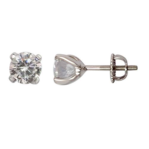 【中古】【未使用・未開封品】Animas Jewels 2.00カラット ブリリアントラウンドカット ソリティア 天然モアッサナイト スタッドピアス 本物のソリッド 14K ホワイトゴールド|AJIMURA-SHOP