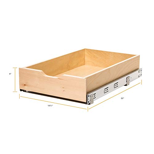 【中古】【未使用・未開封品】Knape & Vogt RS-WMUB-14-4-AS 5インチ 高さ14.88インチ。 幅22インチ。 D ソフトクローズ 木製引き出しボックス 引き出し キャビネット オーガ