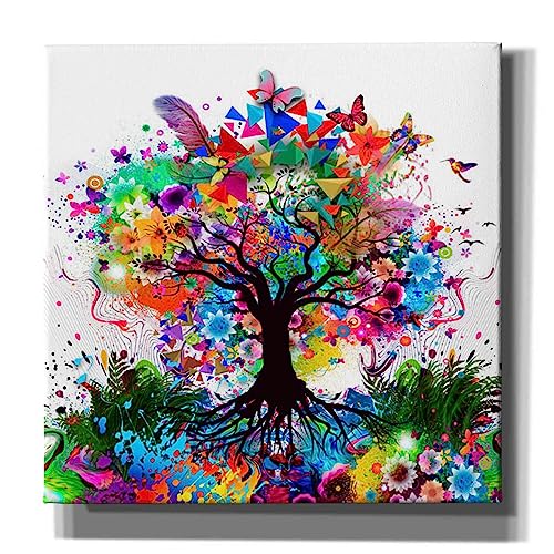 【中古】【未使用・未開封品】Epic Graffiti 万華鏡 木 ホワイト ジークレー キャンバス ウォールアート ピンク|AJIMURA-SHOP