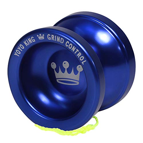 【中古】【未使用・未開封品】Yoyo King グラインド コントロール プロフェッショナル レスポンシブ メタル ヨーヨー、ワイドCベアリングと付属ストリング付き … (ブルー)|AJIMURA-SHOP