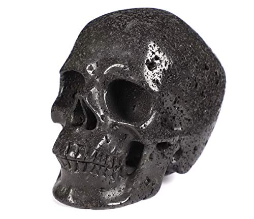 【中古】【未使用・未開封品】Skullis 5インチ ホット ラバ スーパーリアル クリスタルスカル 手彫り 宝石 ファインアート彫刻 レイキ ヒーリングストーン像