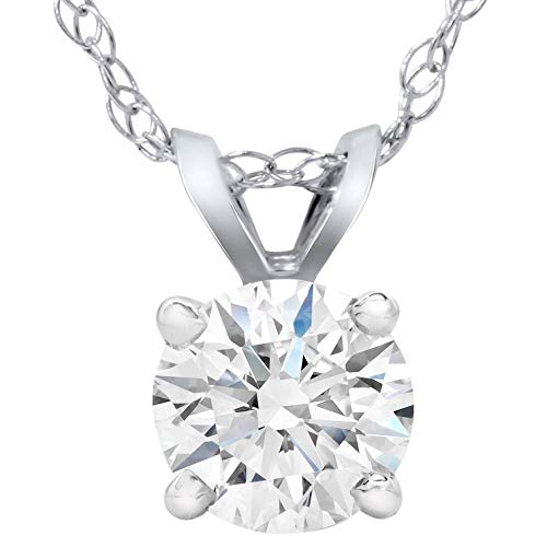 【中古】【未使用・未開封品】5/8 Ct ダイヤモンド ソリティア ペンダント 14K ホワイトゴールド