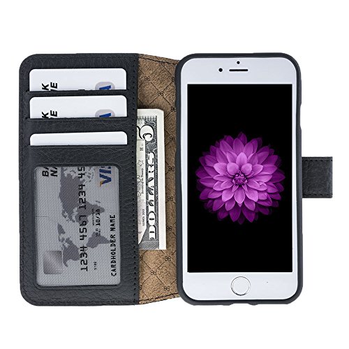 【中古】【未使用・未開封品】BOULETTA IDウィンドウウォレットケース iPhone SE 2020 iPhone 7 iPhone 8用 | 多機能ハンドクラフトプレミアムレザー電話財布(ブラック)