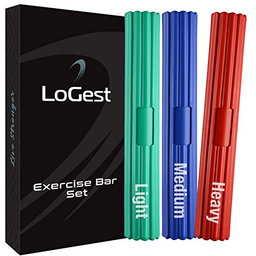 【中古】【未使用・未開封品】LoGest ツイストハンドエクササイザーバー ? 3ピースフレキシブルバーストレングスナーセット ? テニス肘 ゴルファー肘 腱炎 手首 前腕痛緩和