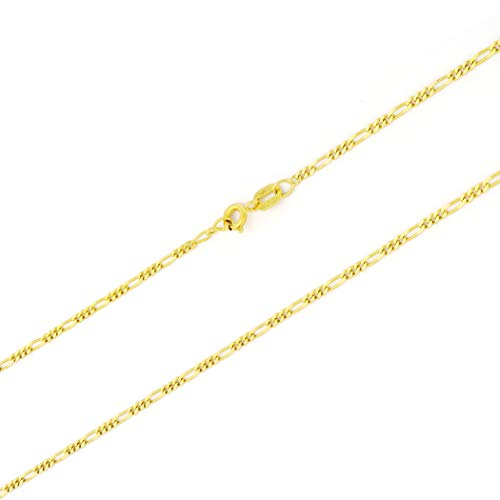 【中古】【未当てはめる・未開封品】Nuragold 10K黄色ゴールド 2.25粍 ソリッドフィガロチェーンリンクペンダントネックレス メンズ レディース 宝飾品 16in 18in 2