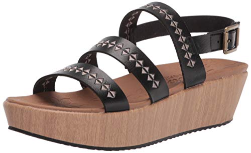 【中古】【未当て嵌める・未開封品】Skechers womens Slingback Wedge Sandal, Black, 9.5 US 靴-その他