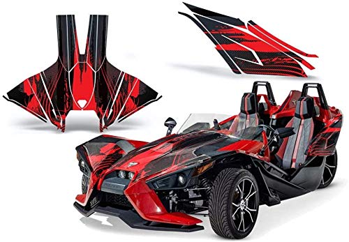 【中古】【未使用・未開封品】AMR Racing Roadster Graphics トリムキット ステッカー デカール ポラリス スリングショット 2015-2019対応 カーボンX レッドとブラック|AJIMURA-SHOP