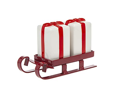 【中古】【未当て嵌める・未開封品】Godinger Silver Art 70537 Sleigh Salt And Pepper Shaker, Red \u0026 White